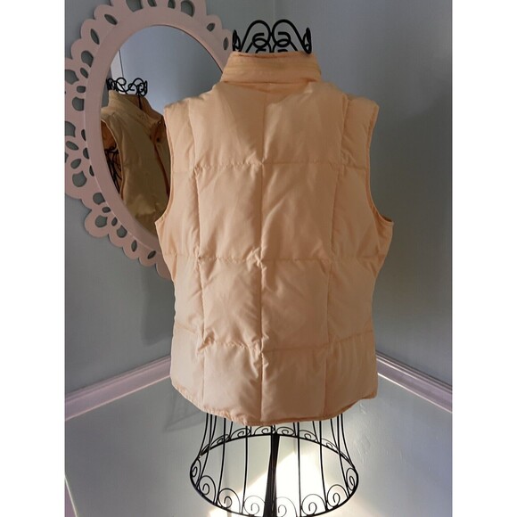 Talbots Quilted Puffer Vest Goose Down Snap Zip Womens Size M Petite Yellow - Picture 2 of 5